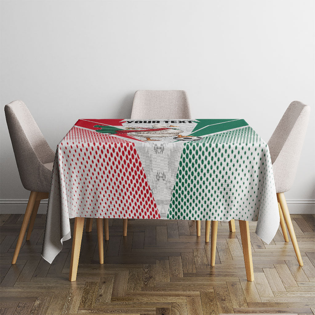 Personalized Mexico Soccer Duck Tablecloth Mexican Flag Cape Soccer Ball