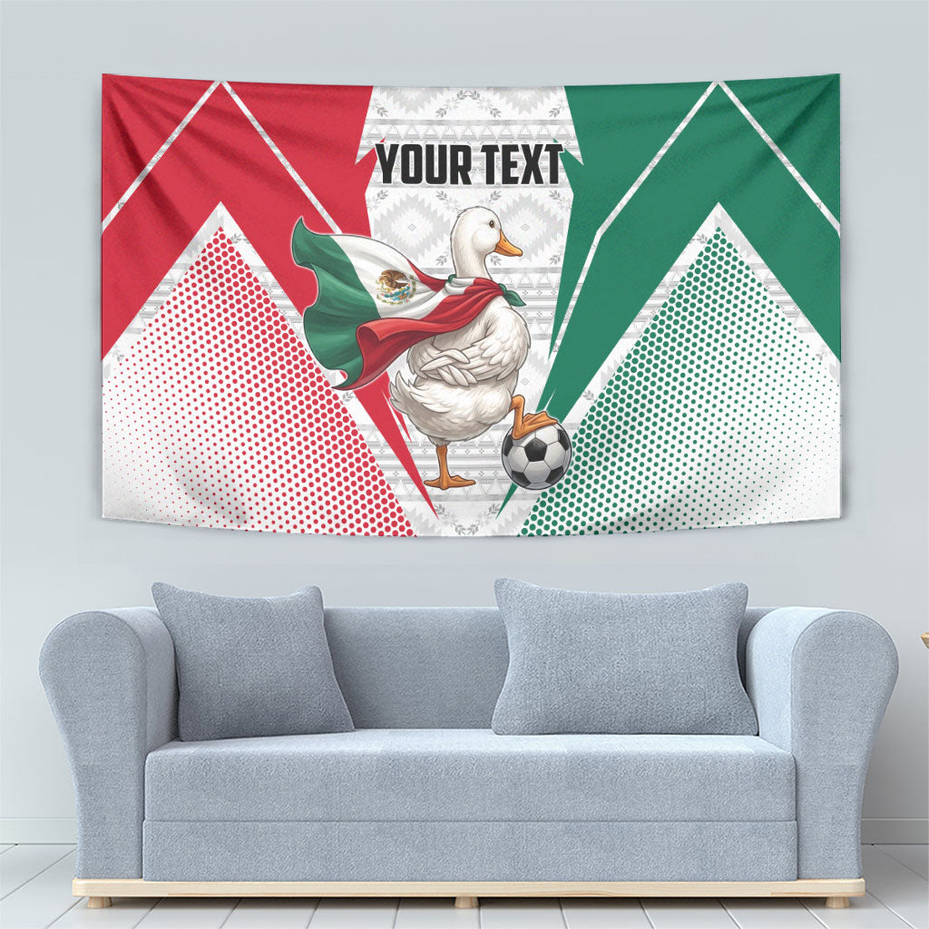 Personalized Mexico Soccer Duck Tapestry Mexican Flag Cape Soccer Ball