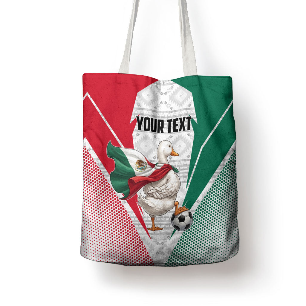 Personalized Mexico Soccer Duck Tote Bag Mexican Flag Cape Soccer Ball