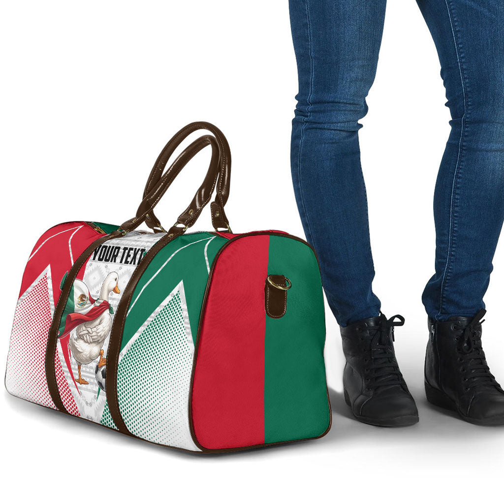 Personalized Mexico Soccer Duck Travel Bag Mexican Flag Cape Soccer Ball