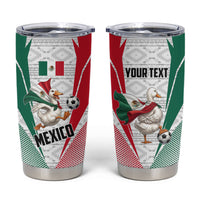 Personalized Mexico Soccer Duck Tumbler Cup Mexican Flag Cape Soccer Ball