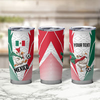 Personalized Mexico Soccer Duck Tumbler Cup Mexican Flag Cape Soccer Ball