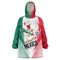 Personalized Mexico Soccer Duck Wearable Blanket Hoodie Mexican Flag Cape Soccer Ball