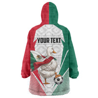 Personalized Mexico Soccer Duck Wearable Blanket Hoodie Mexican Flag Cape Soccer Ball