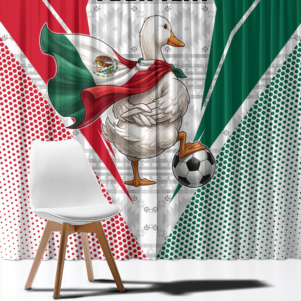 Personalized Mexico Soccer Duck Window Curtain Mexican Flag Cape Soccer Ball