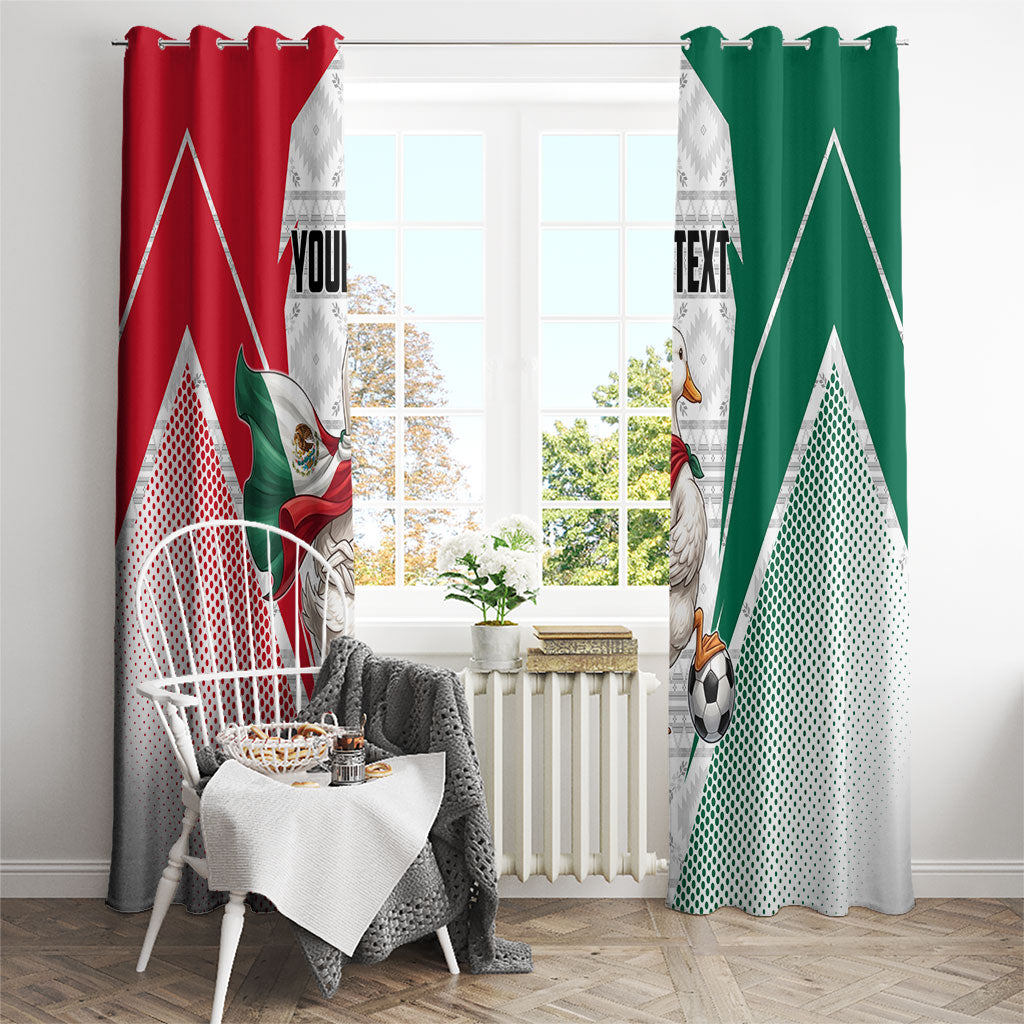 Personalized Mexico Soccer Duck Window Curtain Mexican Flag Cape Soccer Ball
