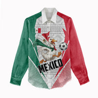 Personalized Mexico Soccer Duck Women Casual Shirt Mexican Flag Cape Soccer Ball