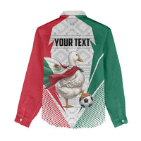 Personalized Mexico Soccer Duck Women Casual Shirt Mexican Flag Cape Soccer Ball