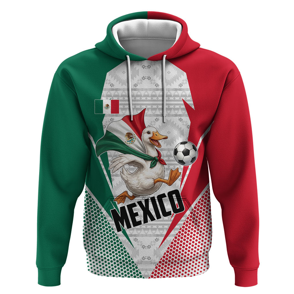 Personalized Mexico Soccer Duck Zip Hoodie Mexican Flag Cape Soccer Ball