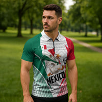 Personalized Mexico Soccer Duck Zipper Polo Shirt Mexican Flag Cape Soccer Ball