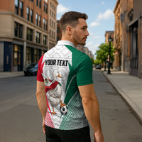 Personalized Mexico Soccer Duck Zipper Polo Shirt Mexican Flag Cape Soccer Ball
