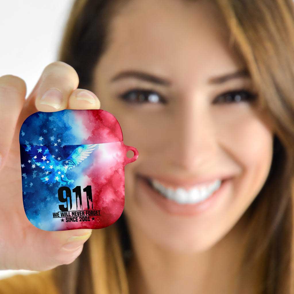 Patriotic 911 Memorial Patriot Day AirPods Case American Flag and Bald Eagle - Wonder Print Shop