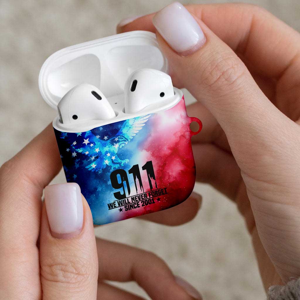 Patriotic 911 Memorial Patriot Day AirPods Case American Flag and Bald Eagle - Wonder Print Shop
