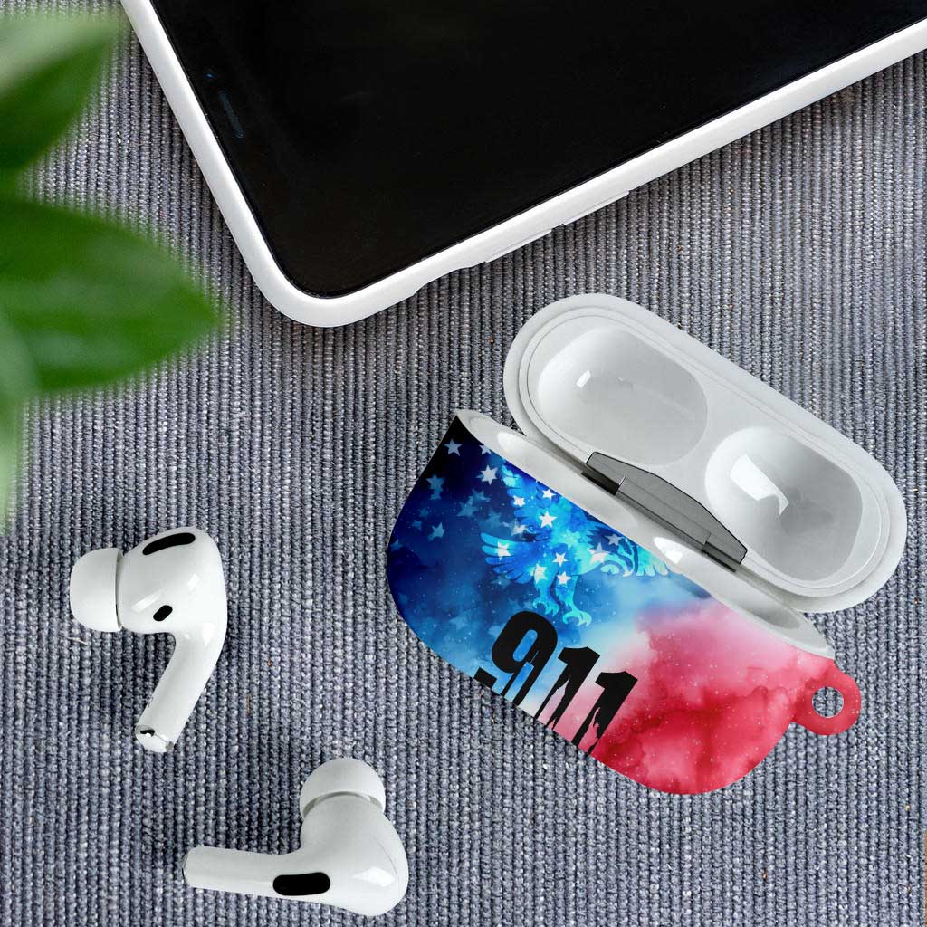 Patriotic 911 Memorial Patriot Day AirPods Case American Flag and Bald Eagle - Wonder Print Shop