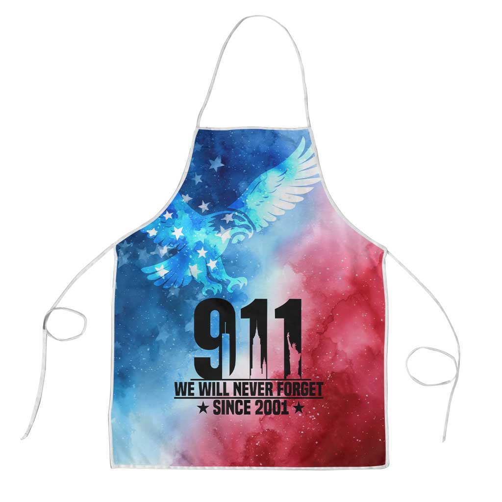 Patriotic 911 Memorial Patriot Day Apron American Flag and Bald Eagle - Wonder Print Shop