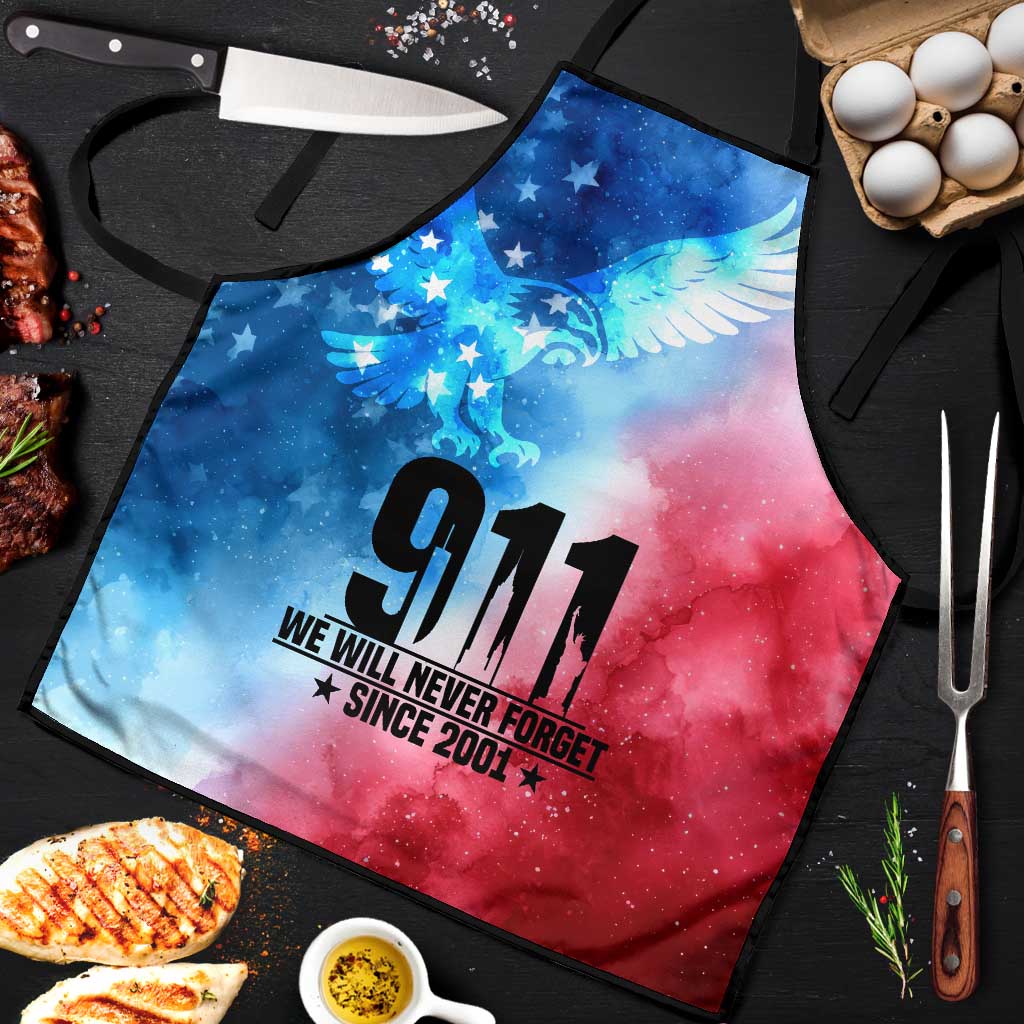 Patriotic 911 Memorial Patriot Day Apron American Flag and Bald Eagle - Wonder Print Shop