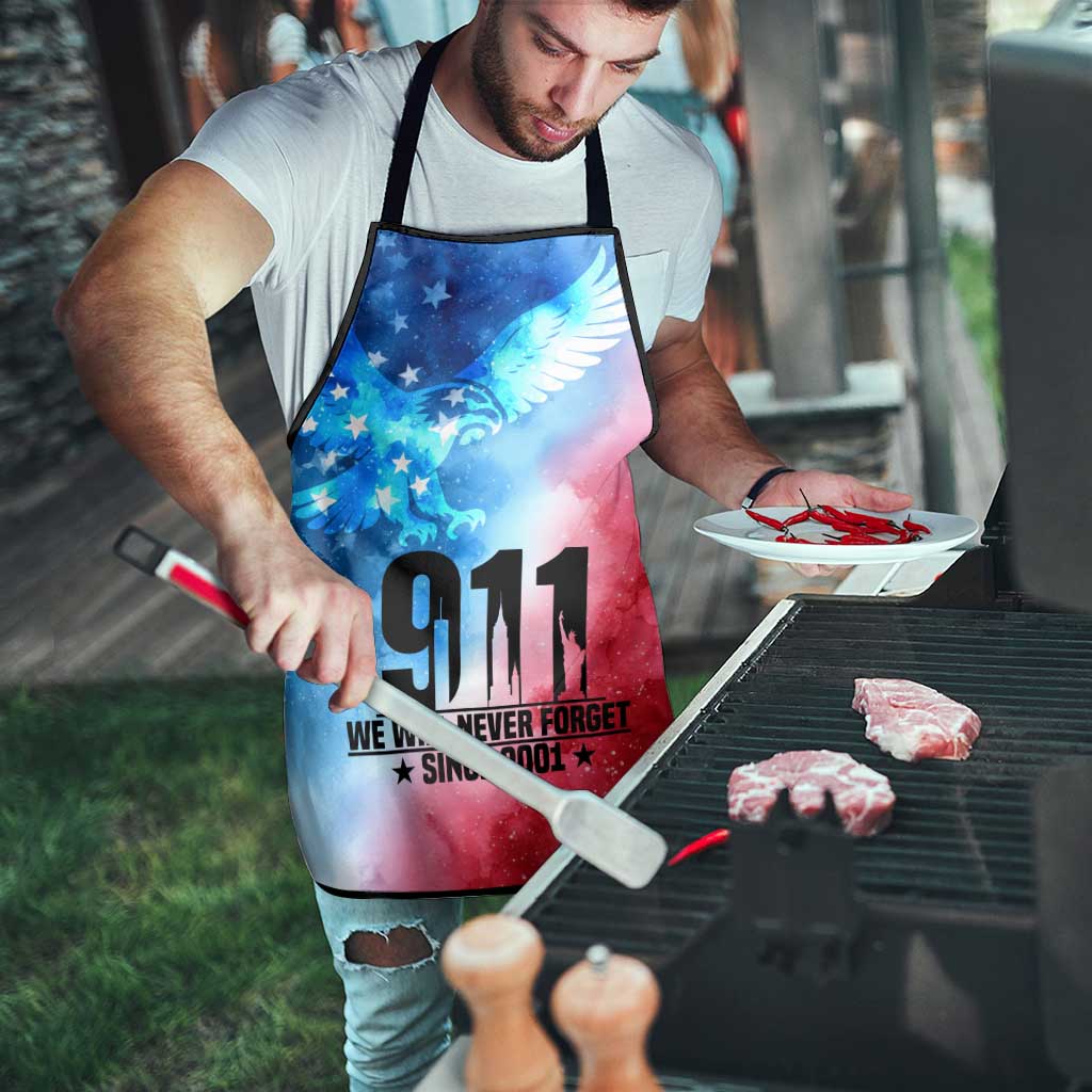 Patriotic 911 Memorial Patriot Day Apron American Flag and Bald Eagle - Wonder Print Shop