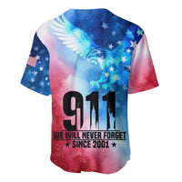 Patriotic 911 Memorial Patriot Day Baseball Jersey American Flag and Bald Eagle - Wonder Print Shop