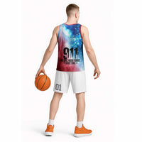 Patriotic 911 Memorial Patriot Day Basketball Jersey American Flag and Bald Eagle - Wonder Print Shop