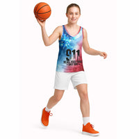 Patriotic 911 Memorial Patriot Day Basketball Jersey American Flag and Bald Eagle - Wonder Print Shop