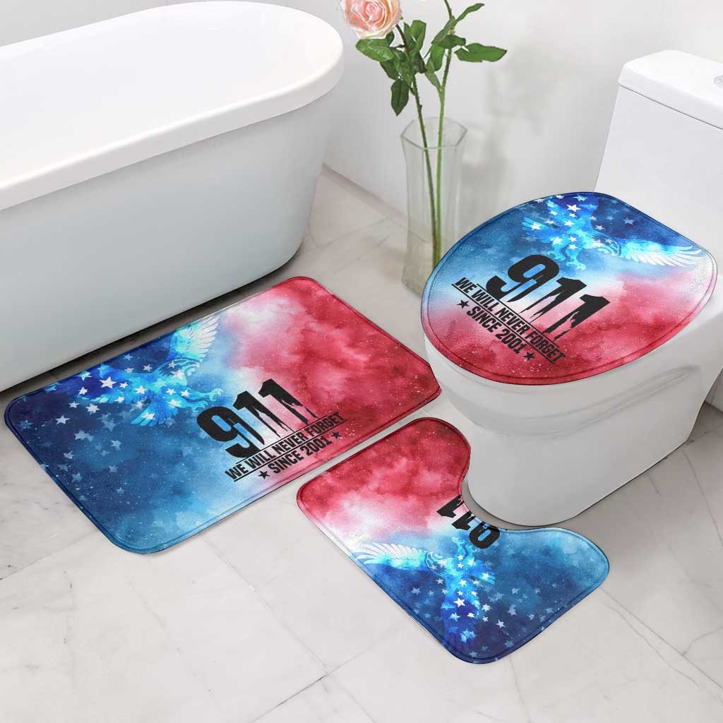 Patriotic 911 Memorial Patriot Day Bathroom Set American Flag and Bald Eagle - Wonder Print Shop