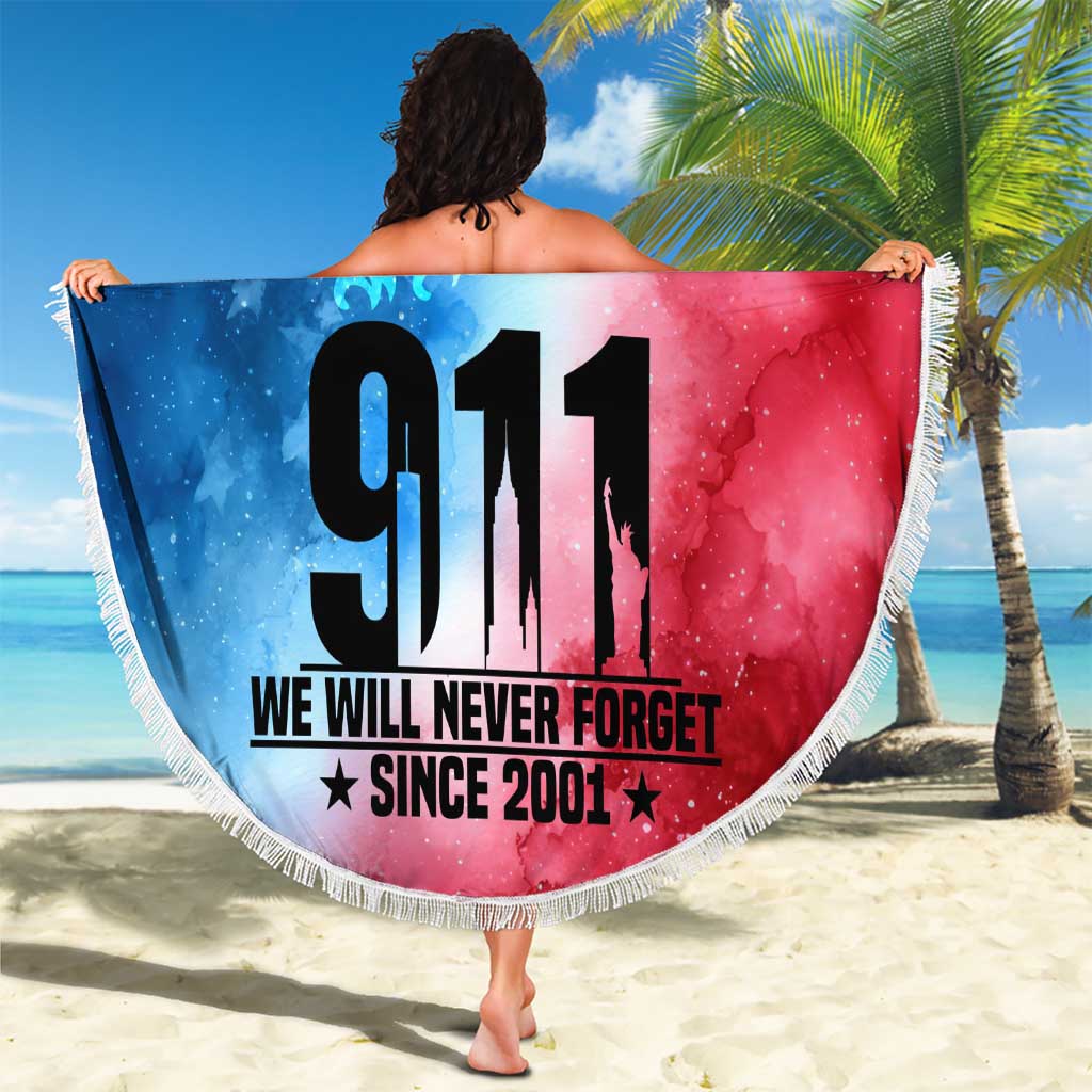Patriotic 911 Memorial Patriot Day Beach Blanket American Flag and Bald Eagle - Wonder Print Shop
