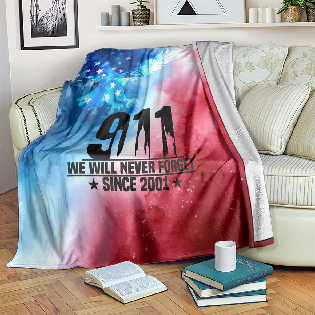 Patriotic 911 Memorial Patriot Day Blanket American Flag and Bald Eagle - Wonder Print Shop