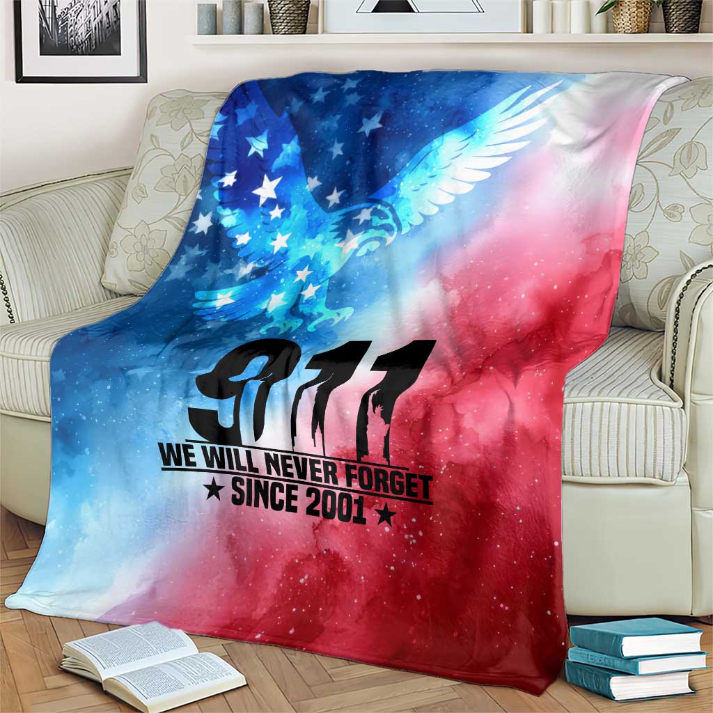 Patriotic 911 Memorial Patriot Day Blanket American Flag and Bald Eagle - Wonder Print Shop