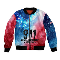 Patriotic 911 Memorial Patriot Day Bomber Jacket American Flag and Bald Eagle - Wonder Print Shop