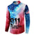 Patriotic 911 Memorial Patriot Day Button Sweatshirt American Flag and Bald Eagle - Wonder Print Shop