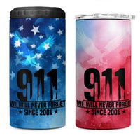 Patriotic 911 Memorial Patriot Day 4 in 1 Can Cooler Tumbler American Flag and Bald Eagle - Wonder Print Shop