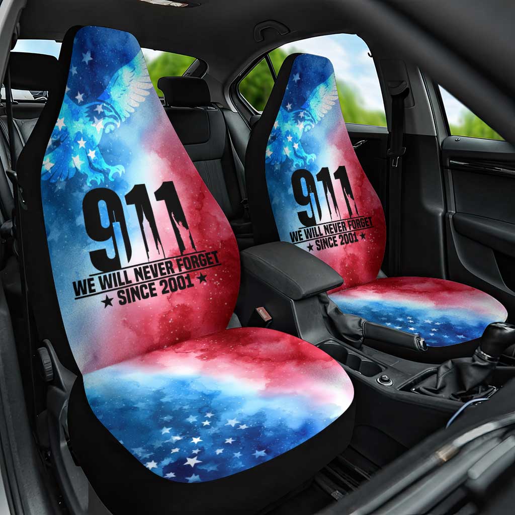 Patriotic 911 Memorial Patriot Day Car Seat Cover American Flag and Bald Eagle - Wonder Print Shop