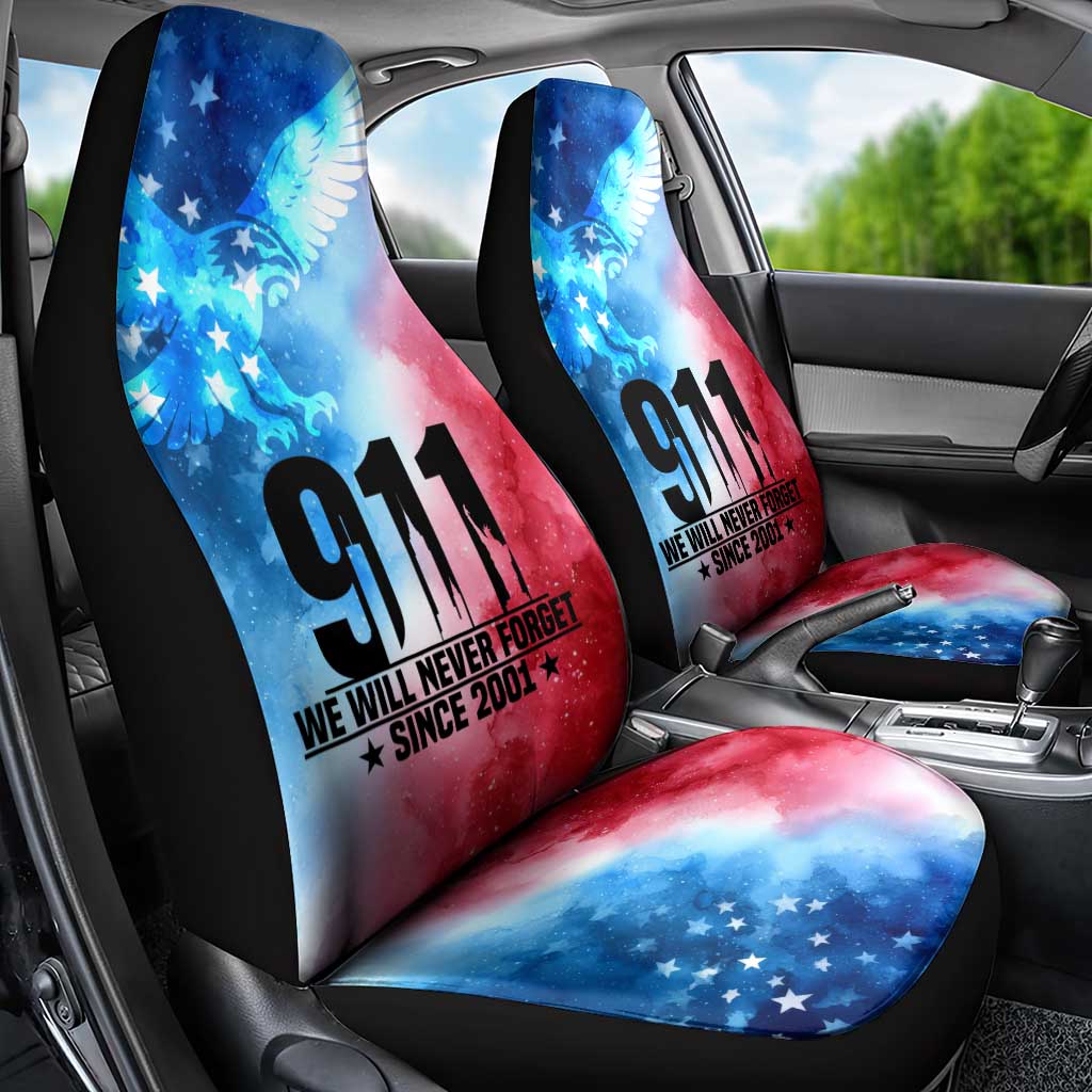Patriotic 911 Memorial Patriot Day Car Seat Cover American Flag and Bald Eagle - Wonder Print Shop