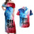 Patriotic 911 Memorial Patriot Day Couples Matching Off Shoulder Maxi Dress and Hawaiian Shirt American Flag and Bald Eagle - Wonder Print Shop