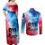 Patriotic 911 Memorial Patriot Day Couples Matching Off Shoulder Maxi Dress and Long Sleeve Button Shirt American Flag and Bald Eagle - Wonder Print Shop