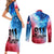 Patriotic 911 Memorial Patriot Day Couples Matching Short Sleeve Bodycon Dress and Long Sleeve Button Shirt American Flag and Bald Eagle - Wonder Print Shop