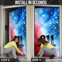 Patriotic 911 Memorial Patriot Day Door Cover American Flag and Bald Eagle - Wonder Print Shop
