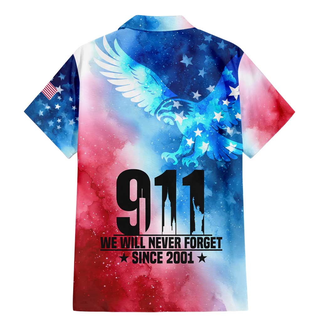 Patriotic 911 Memorial Patriot Day Family Matching Mermaid Dress and Hawaiian Shirt American Flag and Bald Eagle - Wonder Print Shop
