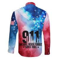 Patriotic 911 Memorial Patriot Day Family Matching Mermaid Dress and Hawaiian Shirt American Flag and Bald Eagle - Wonder Print Shop