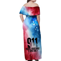 Patriotic 911 Memorial Patriot Day Family Matching Off Shoulder Maxi Dress and Hawaiian Shirt American Flag and Bald Eagle - Wonder Print Shop