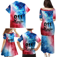 Patriotic 911 Memorial Patriot Day Family Matching Puletasi and Hawaiian Shirt American Flag and Bald Eagle - Wonder Print Shop