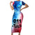 Patriotic 911 Memorial Patriot Day Family Matching Short Sleeve Bodycon Dress and Hawaiian Shirt American Flag and Bald Eagle - Wonder Print Shop