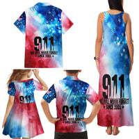 Patriotic 911 Memorial Patriot Day Family Matching Tank Maxi Dress and Hawaiian Shirt American Flag and Bald Eagle - Wonder Print Shop
