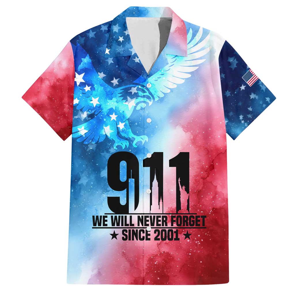 Patriotic 911 Memorial Patriot Day Family Matching Tank Maxi Dress and Hawaiian Shirt American Flag and Bald Eagle - Wonder Print Shop
