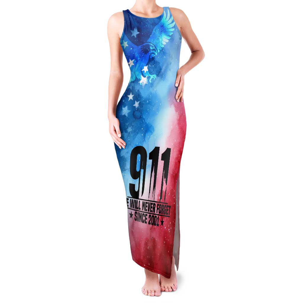 Patriotic 911 Memorial Patriot Day Family Matching Tank Maxi Dress and Hawaiian Shirt American Flag and Bald Eagle - Wonder Print Shop