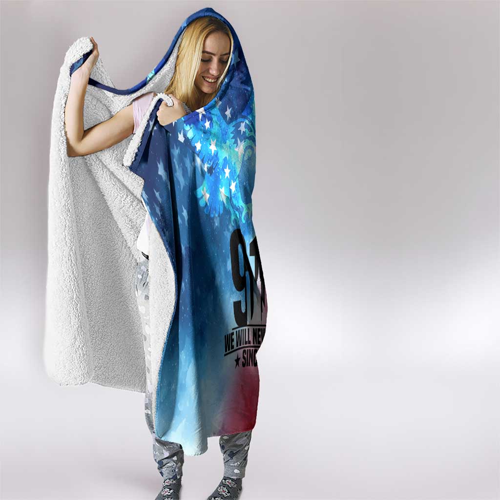 Patriotic 911 Memorial Patriot Day Hooded Blanket American Flag and Bald Eagle - Wonder Print Shop