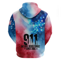 Patriotic 911 Memorial Patriot Day Hoodie American Flag and Bald Eagle - Wonder Print Shop
