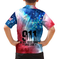 Patriotic 911 Memorial Patriot Day Kid Hawaiian Shirt American Flag and Bald Eagle - Wonder Print Shop