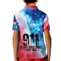 Patriotic 911 Memorial Patriot Day Kid Polo Shirt American Flag and Bald Eagle - Wonder Print Shop