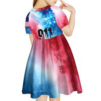 Patriotic 911 Memorial Patriot Day Kid Short Sleeve Dress American Flag and Bald Eagle - Wonder Print Shop